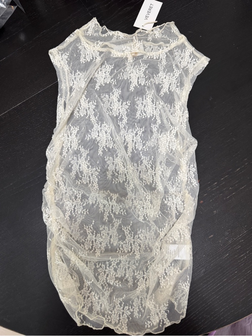 Sheer Lace Overlay - Ivory, Size M, NWT